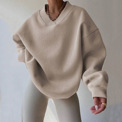 Femmes pull surdimensionné à col en V Chic und Stil