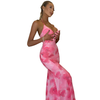 Dames Élégant Floral Maxi Robe Chic und Stil