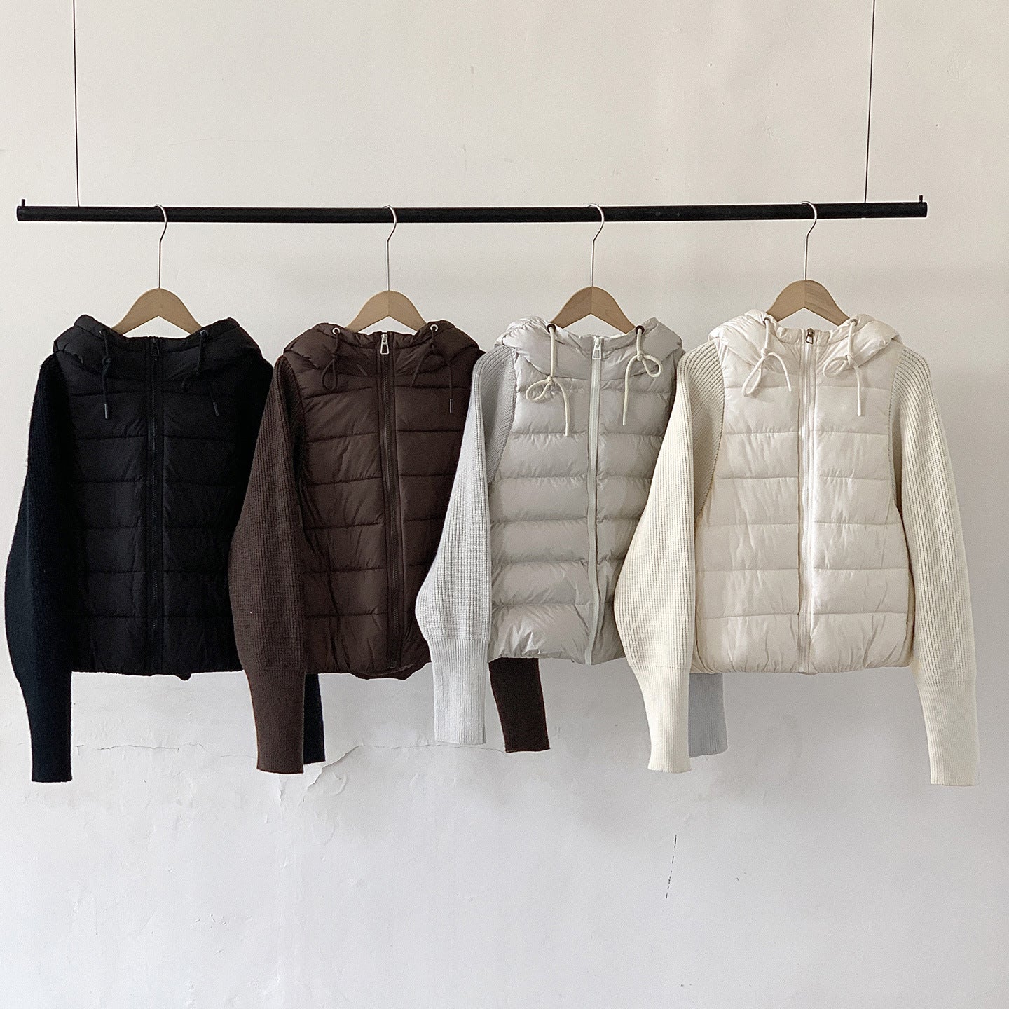 Dames isolerende hybride jas met volumineuze mouwen en capuchon Chic und Stil