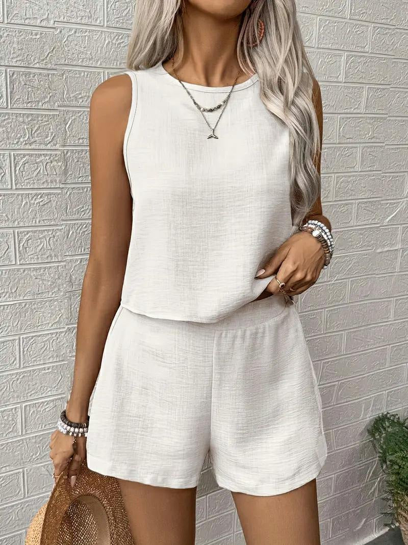 Dames Combinaison Décontractée Dos en Crochet Chic und Stil