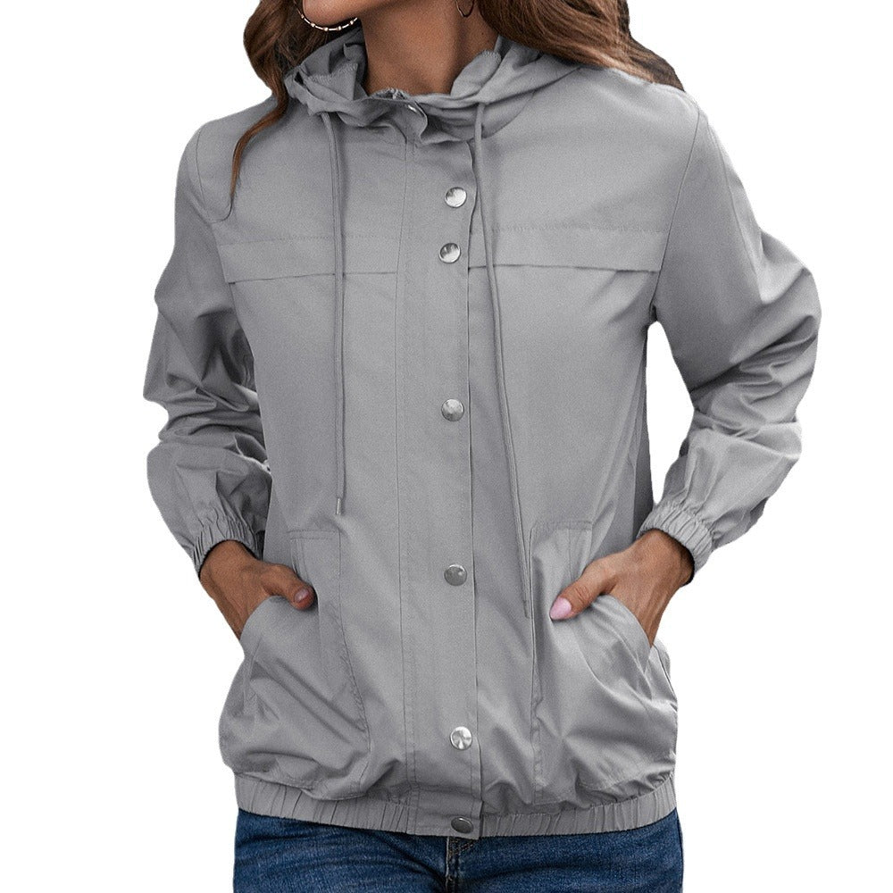 Functional jacket for women with hood and elastic cuffs Chic and Style