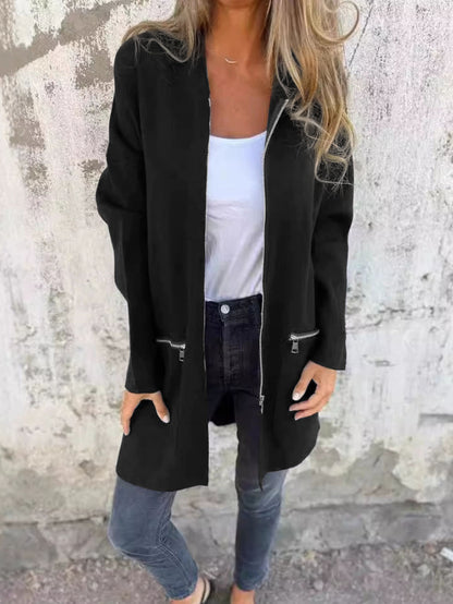 Dame veste de transition en tissu léger avec poches zippées pratiques Chic und Stil