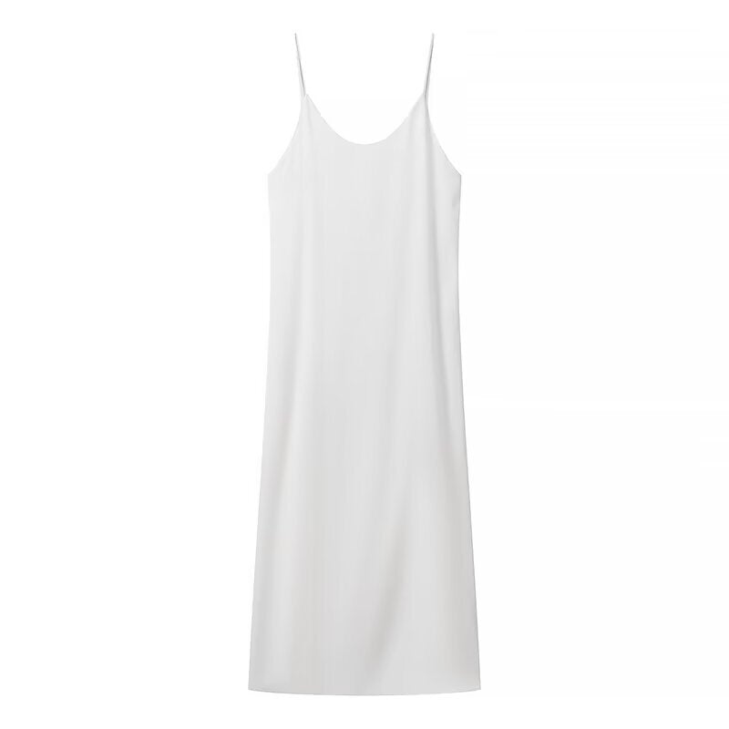 Robe maxi femme avec fente latérale et bretelles modernes Chic und Stil