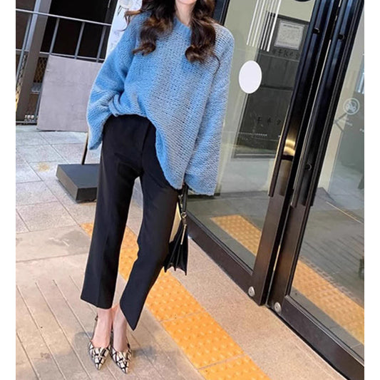 Pull en tricot surdimensionné confortable pour femme avec manches cloche Chic und Stil