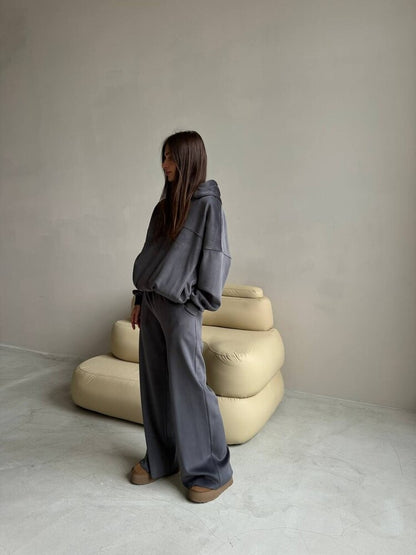 Dames Ensemble de Hoodie Premium Confortable et Pantalon Ample Chic und Stil