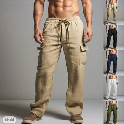 Casual cargo pants for men with elastic waistband and practical side pockets Chic and Style