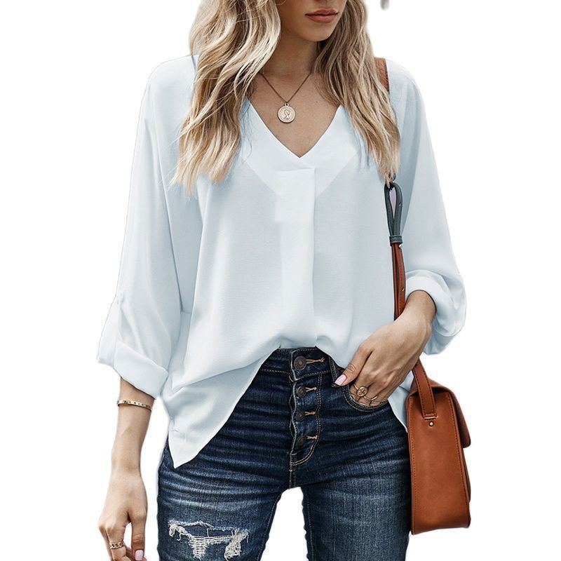 Blouse décontractée pour femmes avec décolleté en V Chic und Stil