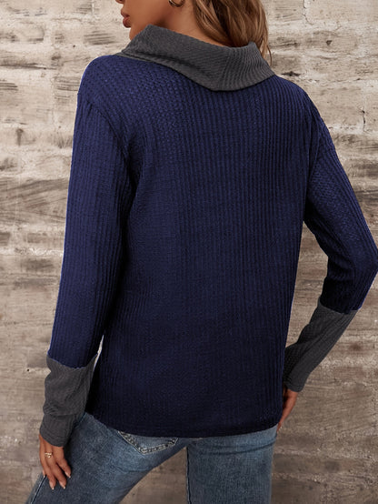 Pull femme avec col tendance Chic und Stil