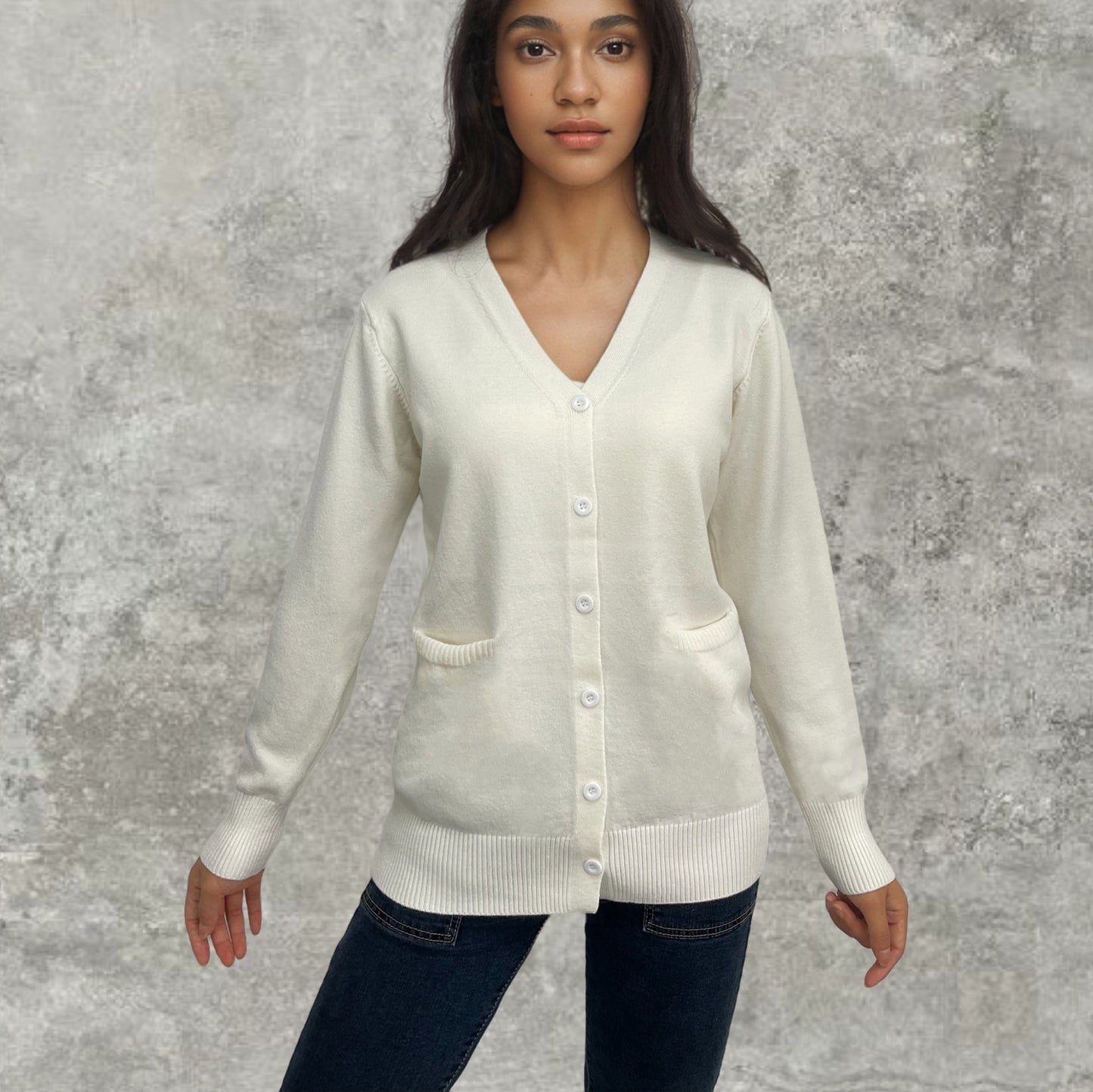 Dames douce cardigan avec poches Chic und Stil