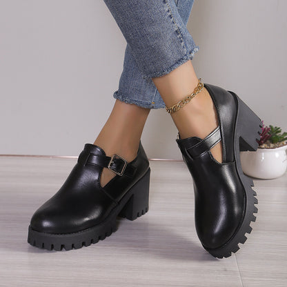 Dames Chunky Heels avec boucle tendance et semelle antidérapante Chic und Stil