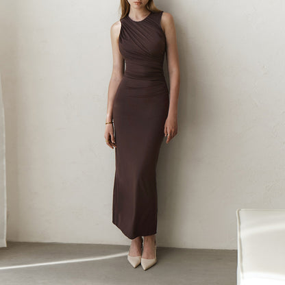 Robe maxi drapée corps cintré femmes Chic und Stil