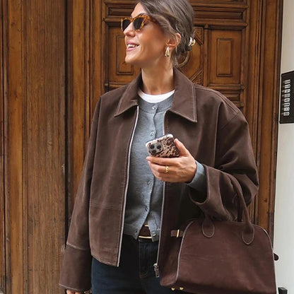 Dames Élégante et confortable veste en daim Chic und Stil