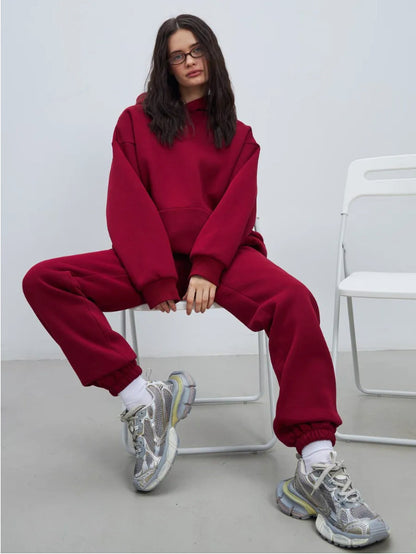 Oversized hoodie and chic and stylish puff pants