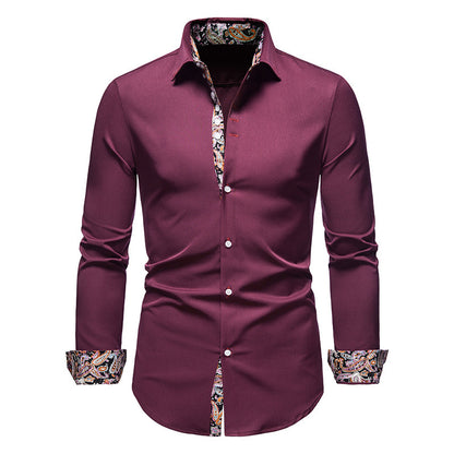 Chemise élégante à manches longues pour homme avec un motif paisley accrocheur Chic und Stil