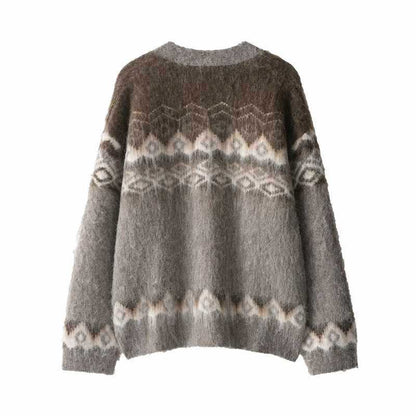 Dames cardigan en tricot classique avec motif graphique Chic und Stil