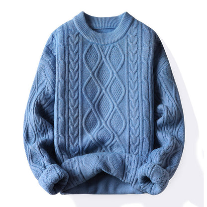 Pull-over en maille épaisse pour femmes avec un motif de torsade contemporain et un col rond classique Chic und Stil