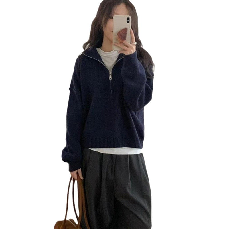 Pull décontracté pour femmes avec short zip et coupe relaxe Chic und Stil