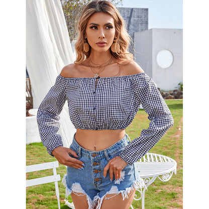 Chemisier off-shoulder pour femmes avec détails en volant et fermeture à bouton Chic und Stil