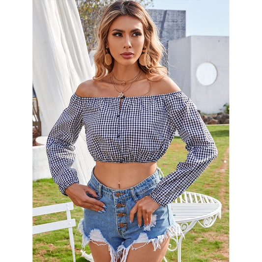Chemisier off-shoulder pour femmes avec détails en volant et fermeture à bouton Chic und Stil