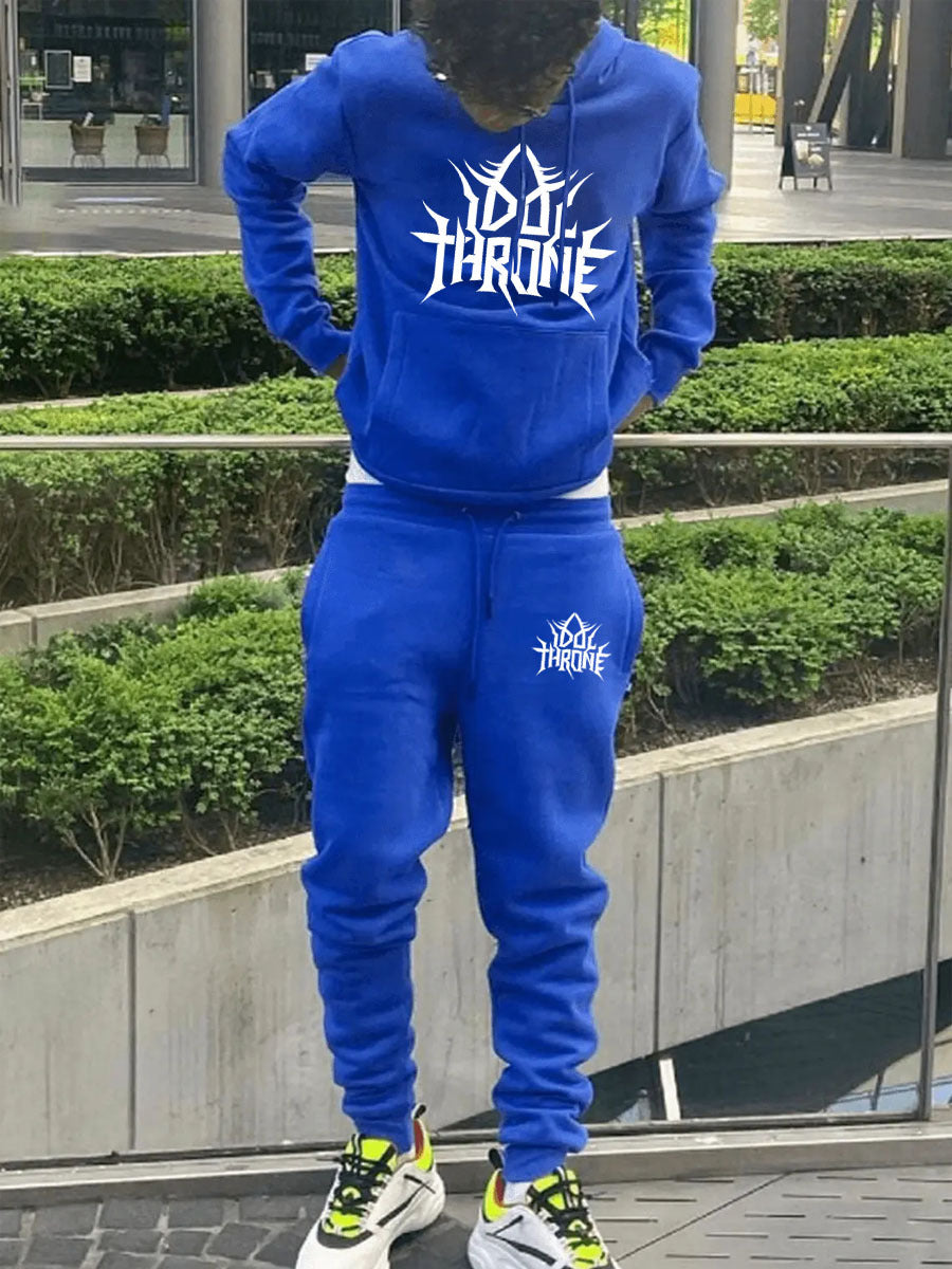 Men's hoodie and jogger pants set with striking logo design Chic and Style