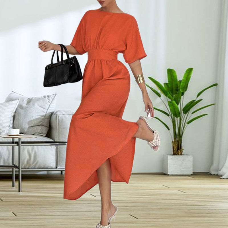 Robe midi élégante pour femmes avec décolleté dans le dos et rubans à nœud Chic und Stil