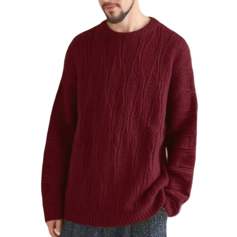 Pull à grosse maille pour femmes avec un motif alvéolé unique et un col haut Chic und Stil