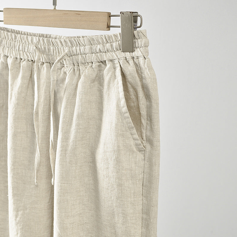 Casual linen pants for women with elastic waist and side pockets Chic and Style