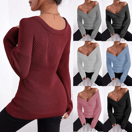 Pull-over enveloppant pour femmes avec décolleté en V moderne et coupe décontractée Chic und Stil