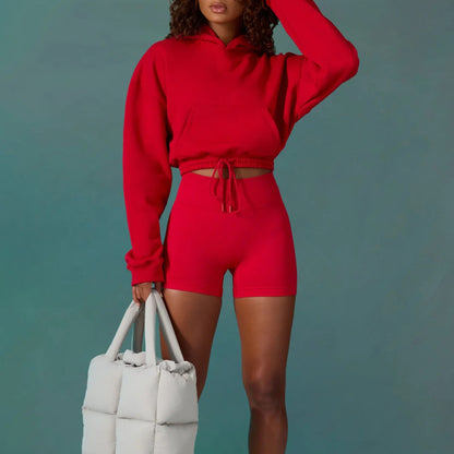 Dames pull court décontracté avec cordon et manches larges Chic und Stil