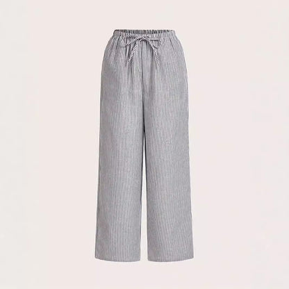 Pantalon d'été décontracté pour femmes avec poches latérales et taille élastique Chic und Stil