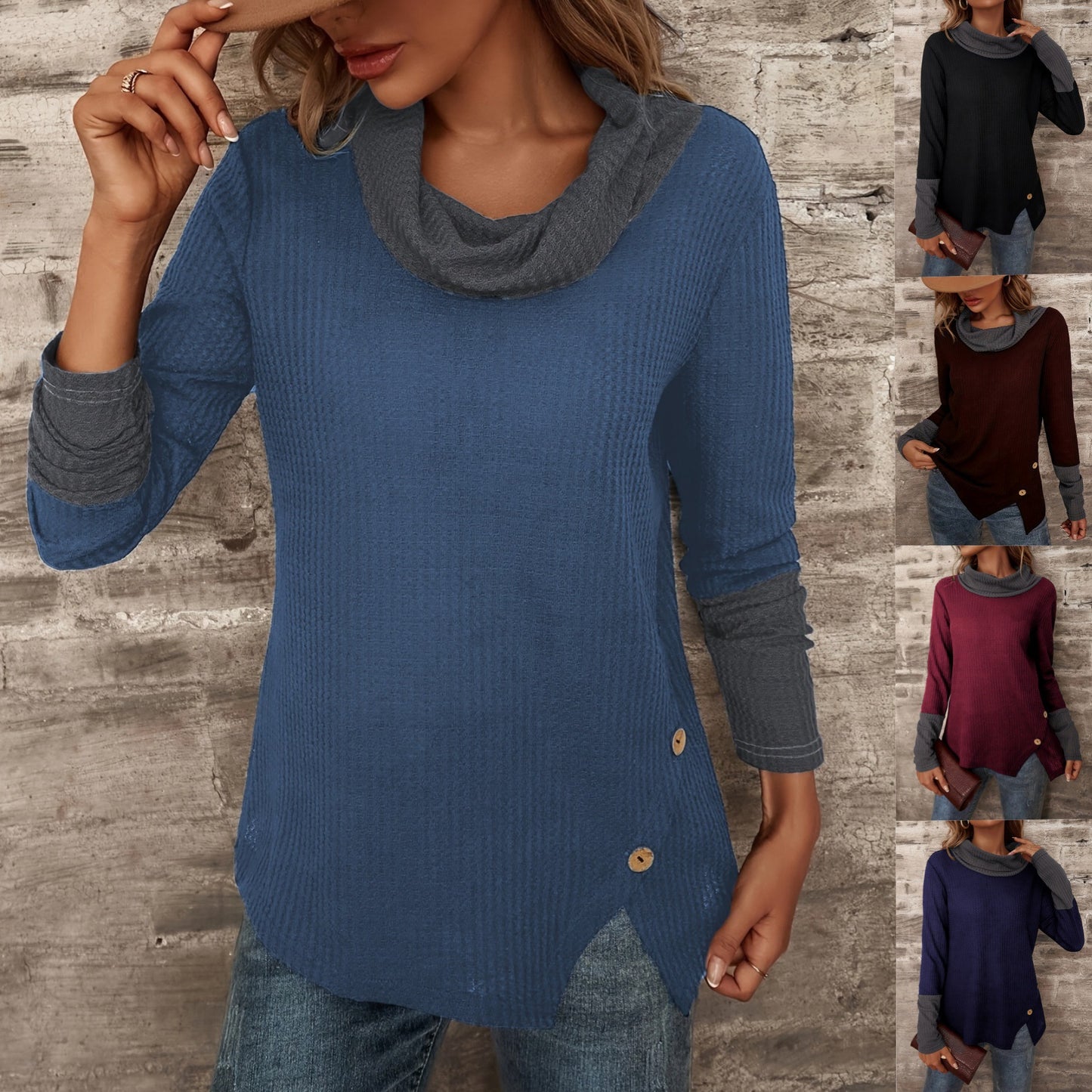 Pull femme avec col tendance Chic und Stil