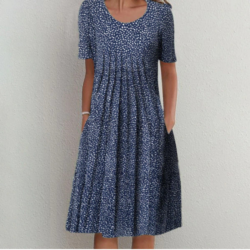 Robe midi femme à fleurs avec design plissé Chic und Stil