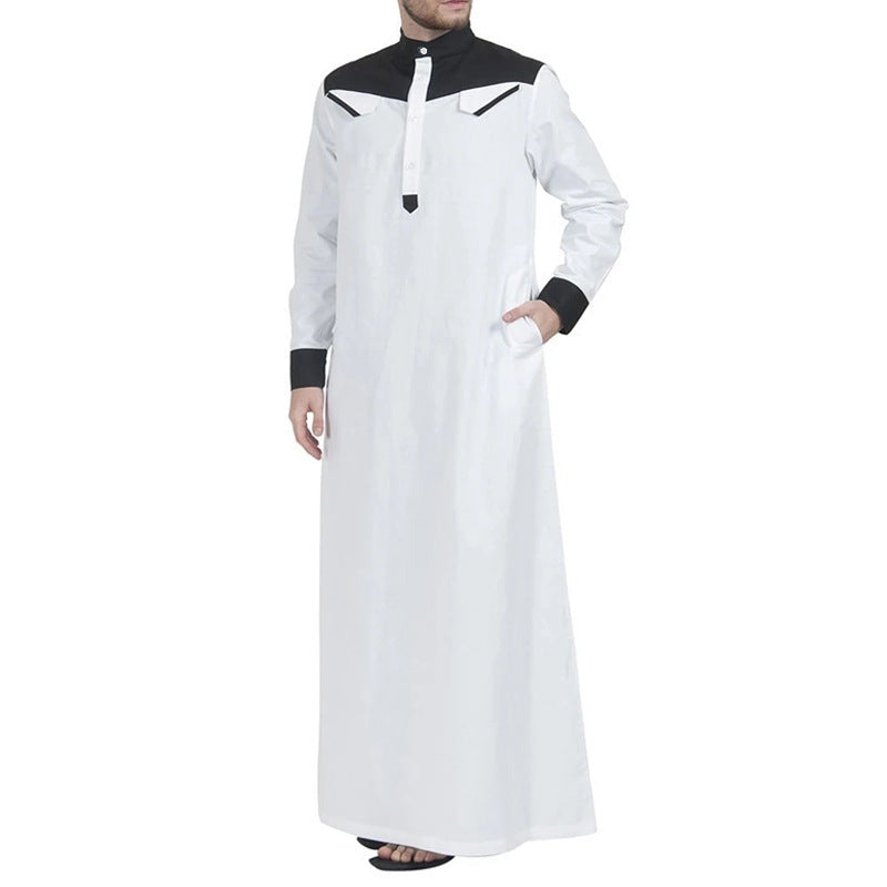 Hommes robe longue traditionnelle avec col moderne et poches pratiques Chic und Stil