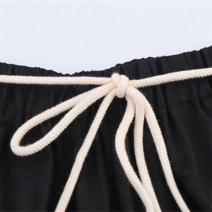 Damen weite, bestickte Strandhose mit elastischem Bund Chic und Stil