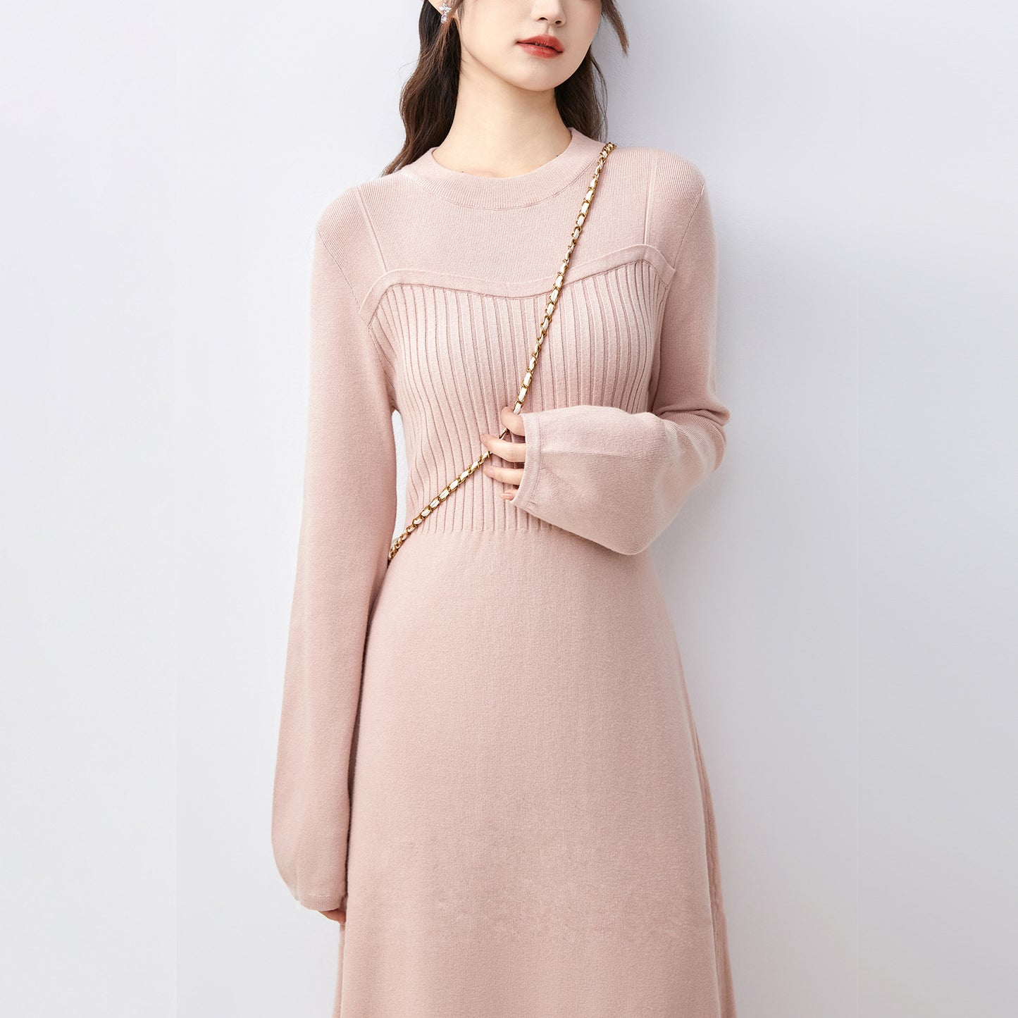 Robe en tricot élégante pour femmes avec structure côtelée Chic und Stil