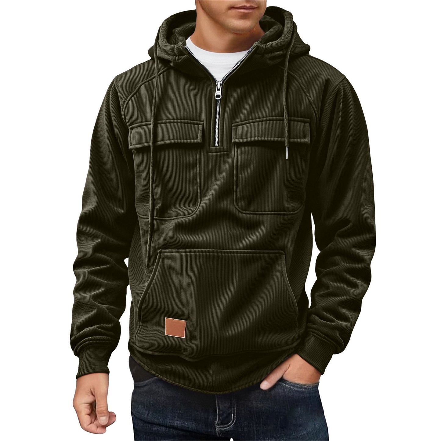 Pull en polaire pour hommes avec col zippé et poches pratiques Chic und Stil