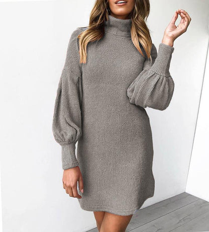 Robes pour femmes avec col haut et manches volumineuses Chic und Stil