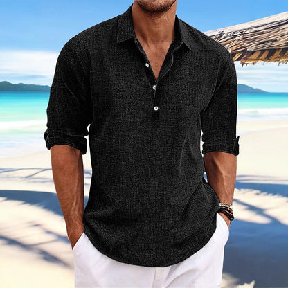 Chemise en lin léger pour hommes à manches mi-longues Chic und Stil