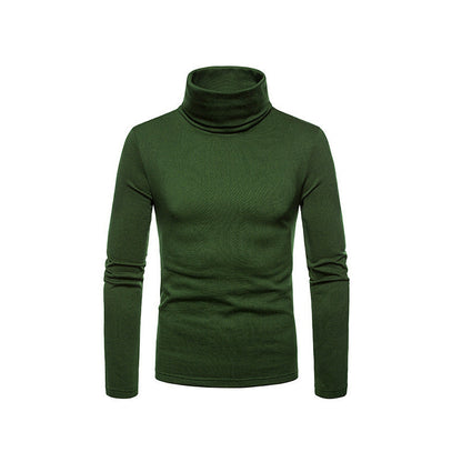 Hommes Haut de gamme Haut à col roulé en matériau élastique Chic und Stil