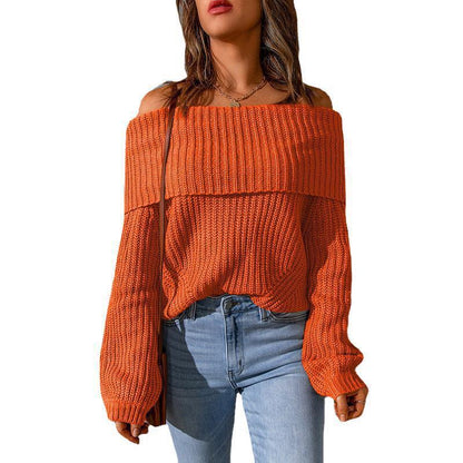 Pull en tricot off-shoulder pour femmes à coupe ample Chic und Stil