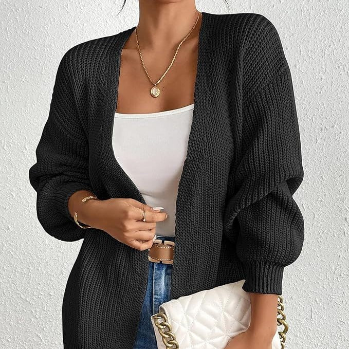 Dames cardigan décontracté avec des manches oversize et un décolleté en V Chic und Stil