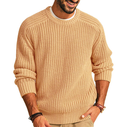 Pull en gros tricot pour hommes avec col rond et coupe décontractée Chic und Stil