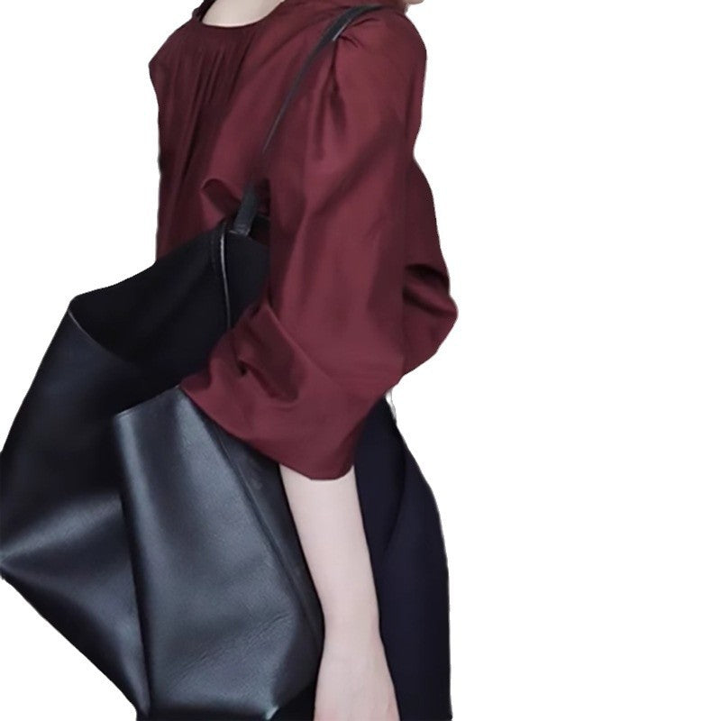 Blouse Élégante Femme à Col en V avec Manches Bouffantes Chic und Stil