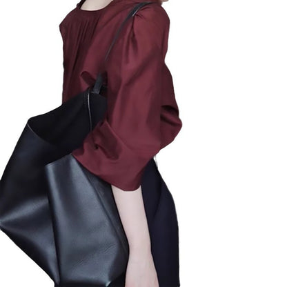 Blouse Élégante Femme à Col en V avec Manches Bouffantes Chic und Stil