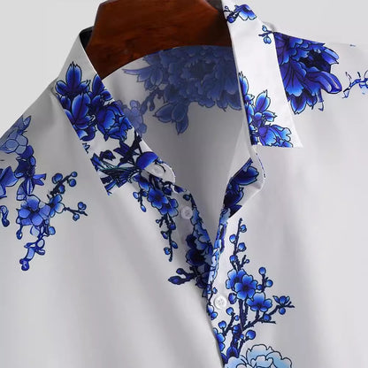 Chemise homme à manches courtes avec imprimé floral élégant et matériau de haute qualité Chic und Stil