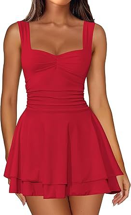 Robe skater pour femmes avec haut froncé et jupe évasée Chic und Stil