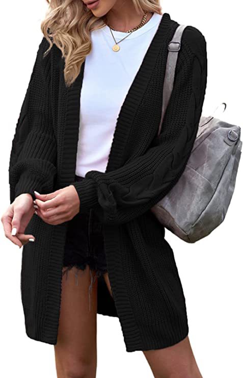 Cardigan en gros tricot pour femmes avec coupe décontractée et motif torsadé tendance Chic und Still
