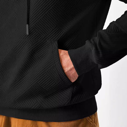 Pull à capuche pour hommes avec design texturé et poche kangourou pratique Chic und Stil
