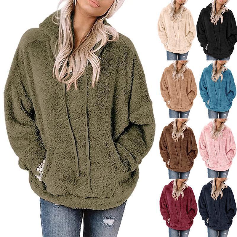 Women's Plush Fleece Pullover Hoodie Chic und Stil