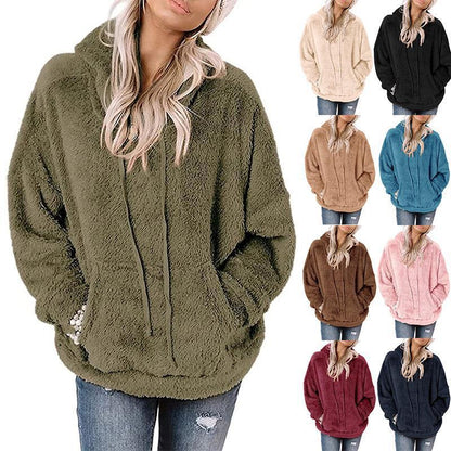 Women's Plush Fleece Pullover Hoodie Chic und Stil